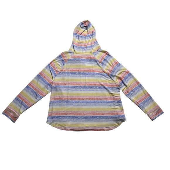 Kookaburra by UGG Light & Airy French Terry Lounge Hoodie Beach Stripes Sz L - Picture 5 of 15